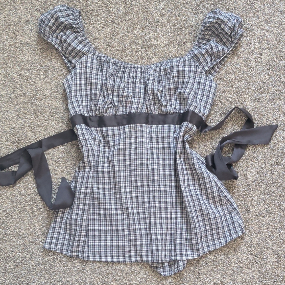 Hollister Satin Tie Babydoll Top